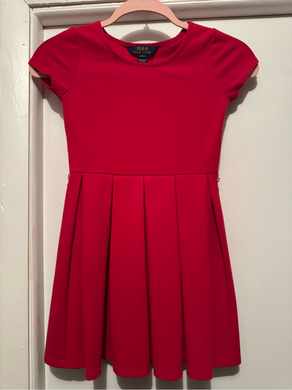 Polo by Ralph Lauren Girls' Red Pleated Skater Dress